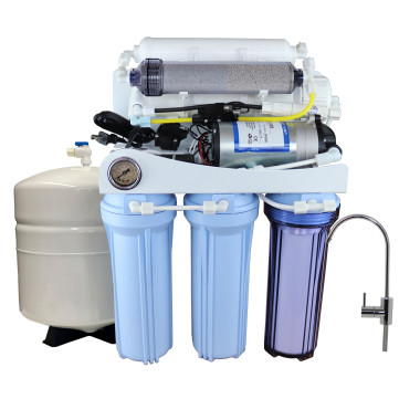 .K6150P 150GPD 6 STAGE HOUSEHOLD RESIDENTIAL DRINKING WATER REVERSE OSMOSIS RO + DI + BOOSTER PUMP