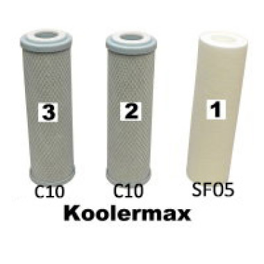 Annual Filter Kit Koolermax Series KPAK-3 Sediment Carbon Block Filters