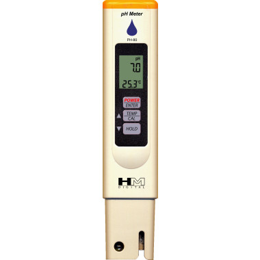 PH-80, Digital pH Meter Gauge Hydrotester + Calibration & Storage Solutions