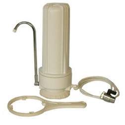 SW-1, COUNTERTOP WATER FILTER SYSTEM ONE STAGE (WHITE HOUSING)