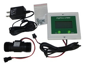 Panel Digiflow Digital Flow Meter count up total Water Gallons GPM 56"cable CORD 